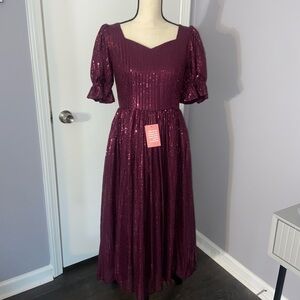 Carla Dress in Plum Sequins - Ivy City Co